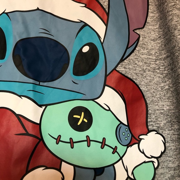 Merry Stitchmas LILO & Stitch Christmas long sleeve shirt women’s S small 🩵 - Picture 6 of 8